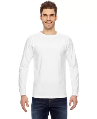 6100 Bayside Adult Long-Sleeve Cotton Tee in White