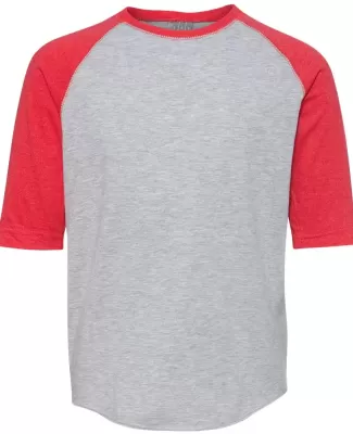 6130 LA T Youth Vintage Baseball T-Shirt VN HTHR/ VN RED