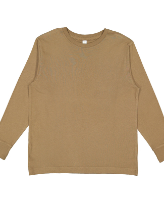 6201 LA T Youth Fine Jersey Long Sleeve T-Shirt in Coyote brown