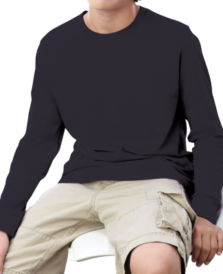 6201 LA T Youth Fine Jersey Long Sleeve T-Shirt in Black