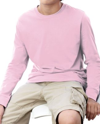 6201 LA T Youth Fine Jersey Long Sleeve T-Shirt in Pink