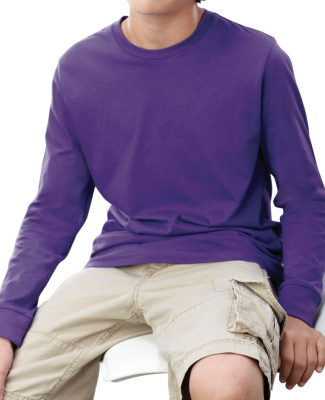 6201 LA T Youth Fine Jersey Long Sleeve T-Shirt in Purple