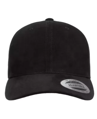 6363 Yupoong Solid Brushed Cotton Twill Cap BLACK