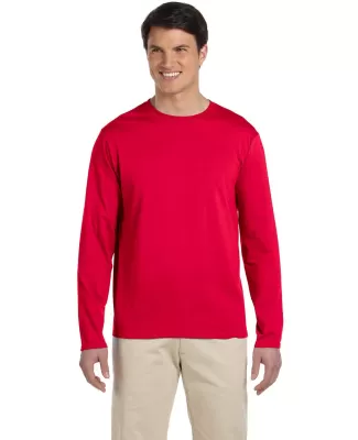 64400 Gildan Adult Softstyle Long-Sleeve T-Shirt in Cherry red
