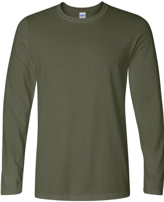 64400 Gildan Adult Softstyle Long-Sleeve T-Shirt MILITARY GREEN