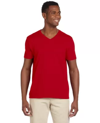 64V00 Gildan Adult Softstyle V-Neck T-Shirt in Cherry red