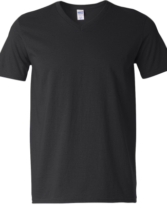 64V00 Gildan Adult Softstyle V-Neck T-Shirt BLACK
