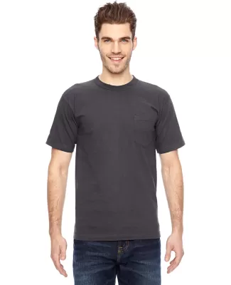 7100 Bayside Adult Short-Sleeve Tee with Pocket in Charcoal