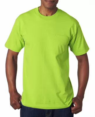 7100 Bayside Adult Short-Sleeve Tee with Pocket in Lime green