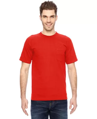 7100 Bayside Adult Short-Sleeve Tee with Pocket in Bright orange