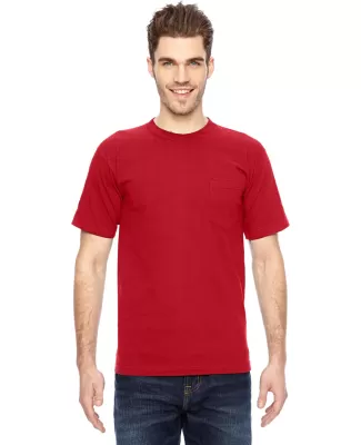 7100 Bayside Adult Short-Sleeve Tee with Pocket in Red