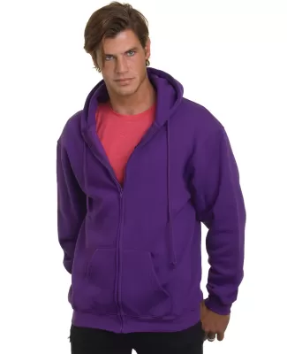 900 Bayside Adult Hooded Full-Zip Blended Fleece in Purple