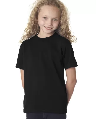 B4100 Bayside Youth Short-Sleeve Cotton Tee in Black