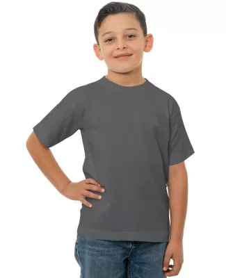 B4100 Bayside Youth Short-Sleeve Cotton Tee in Charcoal