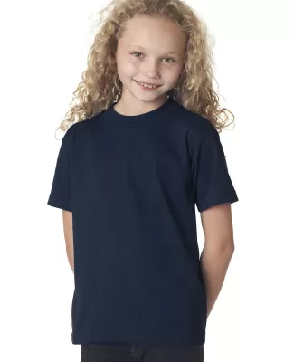B4100 Bayside Youth Short-Sleeve Cotton Tee in Navy