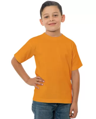 B4100 Bayside Youth Short-Sleeve Cotton Tee in Bright orange