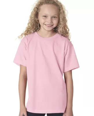 B4100 Bayside Youth Short-Sleeve Cotton Tee in Light pink