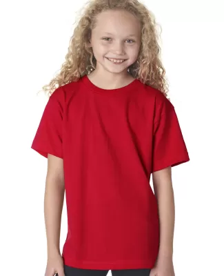 B4100 Bayside Youth Short-Sleeve Cotton Tee in Red