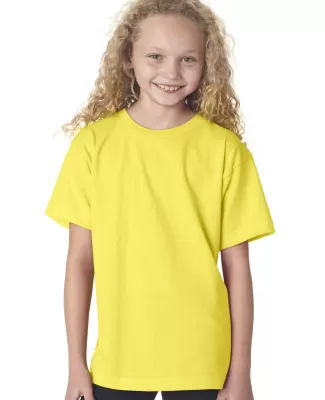 B4100 Bayside Youth Short-Sleeve Cotton Tee in Yellow