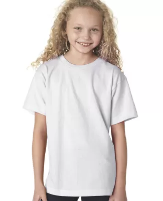 B4100 Bayside Youth Short-Sleeve Cotton Tee in White