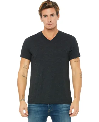 BELLA+CANVAS 3415 Men's Tri-blend V-Neck T-shirt in Char blk triblnd