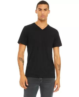 BELLA+CANVAS 3415 Men's Tri-blend V-Neck T-shirt in Solid blk trblnd