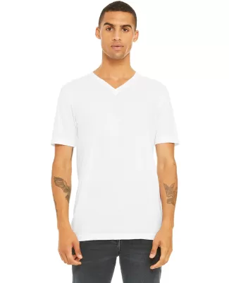 BELLA+CANVAS 3415 Men's Tri-blend V-Neck T-shirt in Solid wht trblnd