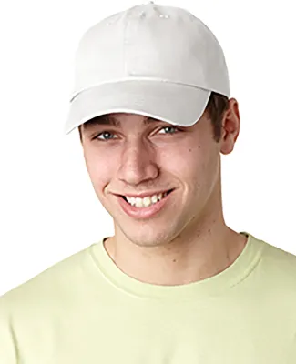 Adams EB101 Brushed Twill Dad Hat in White