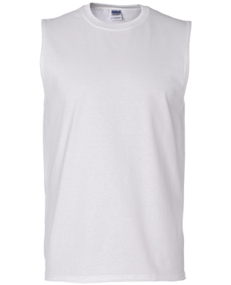 2700 Gildan Adult Ultra Cotton Sleeveless T-Shirt WHITE