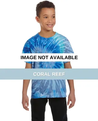 H1000b tie dye Youth Tie-Dyed Cotton Tee CORAL REEF