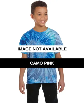 H1000b tie dye Youth Tie-Dyed Cotton Tee CAMO PINK
