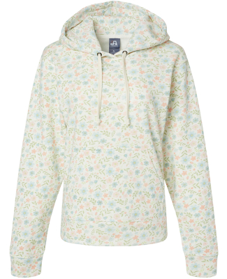 J8871 J-America Adult Tri-Blend Hooded Fleece in Floral triblend