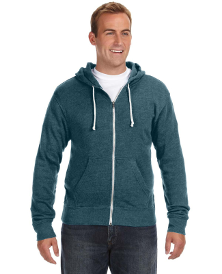 J8872 J-America Adult Tri-Blend Full-Zip Hooded Fl in Navy triblend