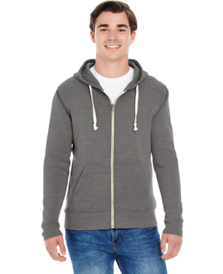 J8872 J-America Adult Tri-Blend Full-Zip Hooded Fl in Smoke triblend