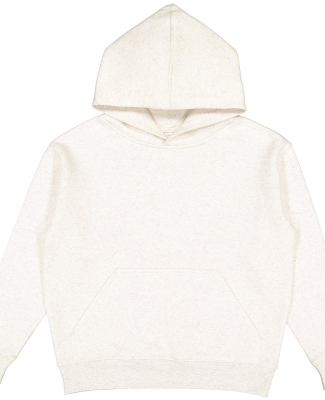 L2296 LA T Youth Fleece Hooded Pullover Sweatshirt in Natural heather