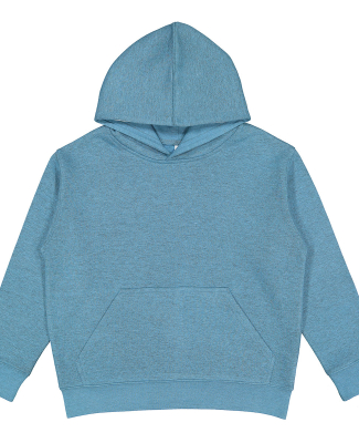 L2296 LA T Youth Fleece Hooded Pullover Sweatshirt in Bermuda blackout