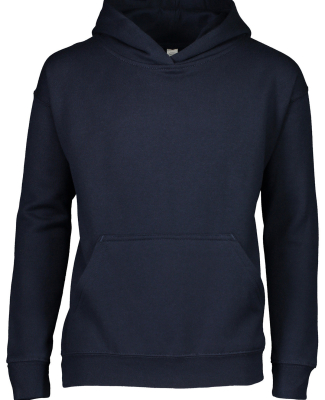 L2296 LA T Youth Fleece Hooded Pullover Sweatshirt in Navy