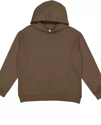 L2296 LA T Youth Fleece Hooded Pullover Sweatshirt MILITARY GREEN