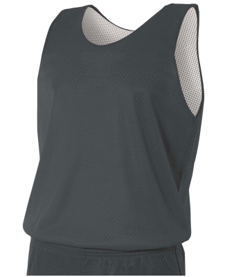 N2206 A4 Youth Reversible Mesh Tank in Graphite/ white