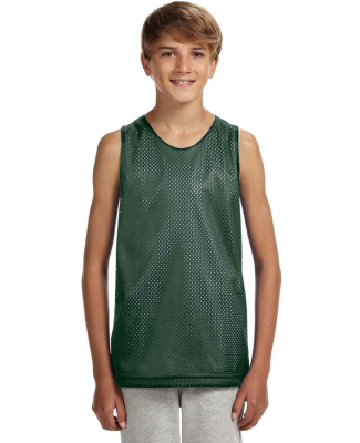 N2206 A4 Youth Reversible Mesh Tank in Hunter/ white