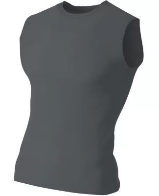 N2306 A4 Compression Muscle Tee in Graphite