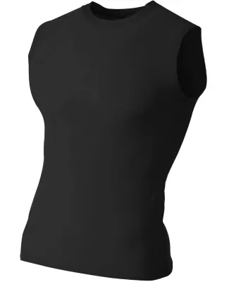 N2306 A4 Compression Muscle Tee in Black