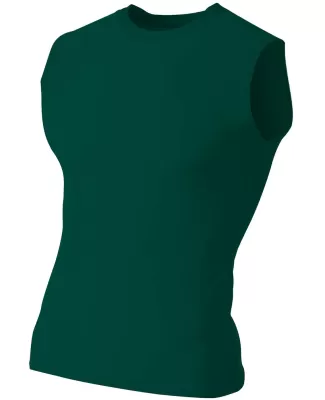 N2306 A4 Compression Muscle Tee in Forest green