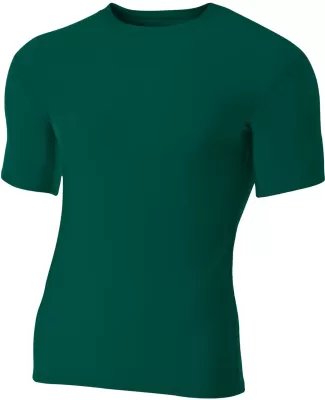 N3130 A4 Short Sleeve Compression Crew in Forest green
