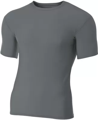 N3130 A4 Short Sleeve Compression Crew in Graphite