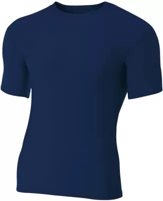 N3130 A4 Short Sleeve Compression Crew in Navy