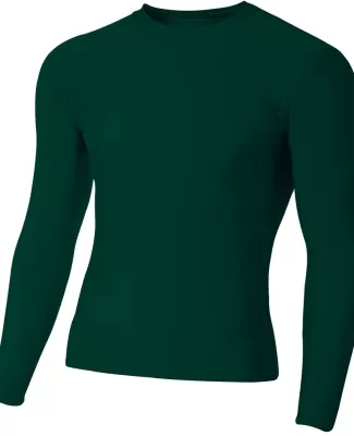 N3133 A4 Long Sleeve Compression Crew in Forest green