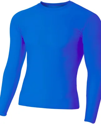N3133 A4 Long Sleeve Compression Crew in Royal