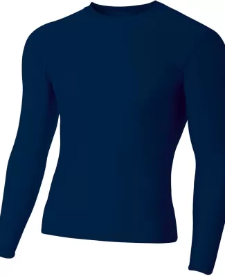N3133 A4 Long Sleeve Compression Crew in Navy