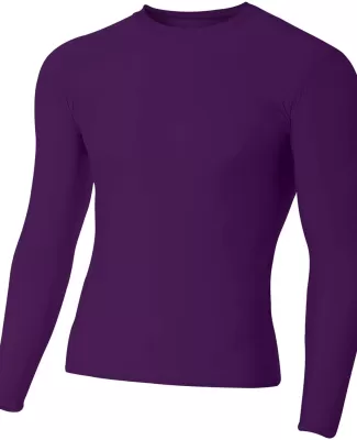N3133 A4 Long Sleeve Compression Crew in Purple